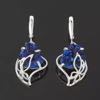 Серьги азурит (серебро 925 пр.)