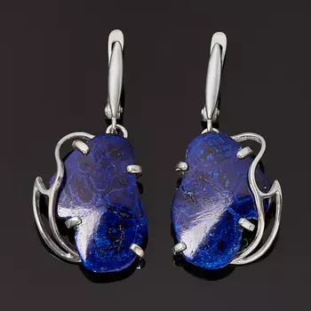 Серьги азурит (серебро 925 пр.)