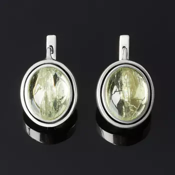 Серьги берилл желтый (гелиодор) (серебро 925 пр.)