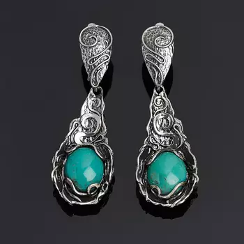Серьги бирюза (серебро 925 пр.)