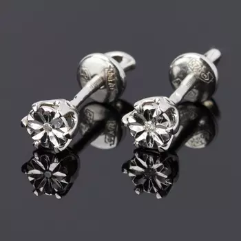 Серьги бриллиант (серебро 925 пр. родир. бел.) пуссеты огранка