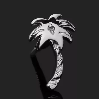 Серьги бриллиант (серебро 925 пр. родир. бел.) пуссеты огранка (1 шт)