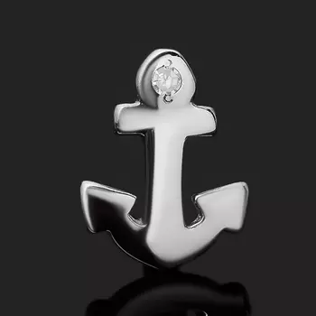 Серьги бриллиант (серебро 925 пр. родир. бел.) пуссеты огранка (1 шт)