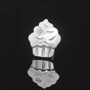 Серьги бриллиант (серебро 925 пр. родир. бел.) пуссеты огранка (1 шт)