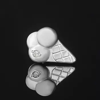 Серьги бриллиант (серебро 925 пр. родир. бел.) пуссеты огранка (1 шт)