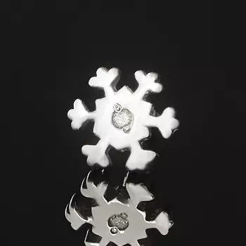 Серьги бриллиант (серебро 925 пр. родир. бел.) пуссеты огранка (1 шт)