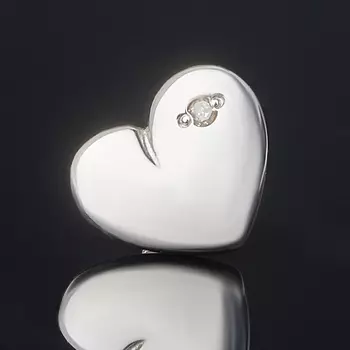 Серьги бриллиант (серебро 925 пр. родир. бел.) пуссеты огранка (1 шт)