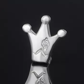 Серьги бриллиант (серебро 925 пр. родир. бел.) пуссеты огранка (1 шт)