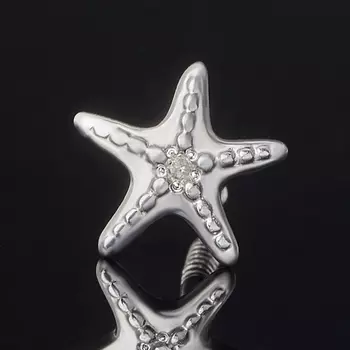 Серьги бриллиант (серебро 925 пр. родир. бел.) пуссеты огранка (1 шт)