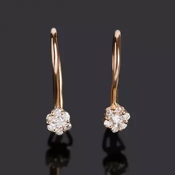 Серьги бриллиант (золото 585 пр.) огранка