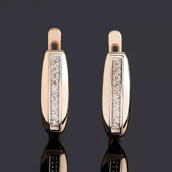 Серьги бриллиант (золото 585 пр. родир. бел.) огранка