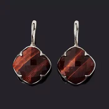 Серьги бычий глаз огранка (серебро 925 пр.)