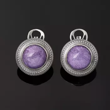 Серьги чароит (серебро 925 пр.)