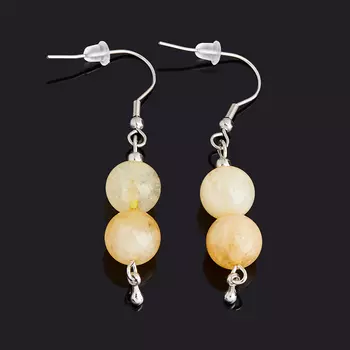 Серьги цитрин (биж. сплав, сталь хир.)