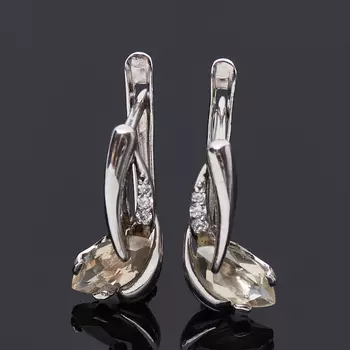 Серьги цитрин огранка (серебро 925 пр.)