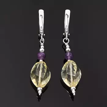 Серьги цитрин (серебро 925 пр.) огранка