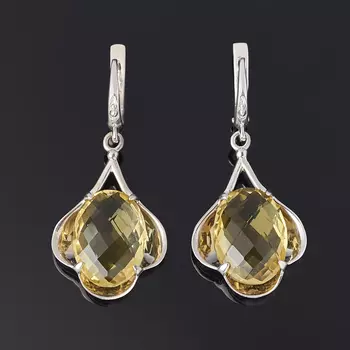 Серьги цитрин (серебро 925 пр.) огранка