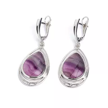 Серьги флюорит (серебро 925 пр.)