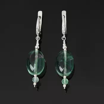 Серьги флюорит (серебро 925 пр.)