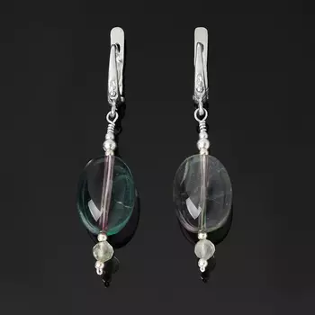 Серьги флюорит (серебро 925 пр.)