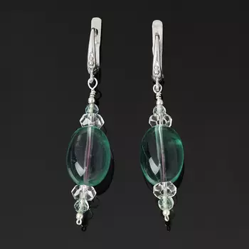 Серьги флюорит (серебро 925 пр.)