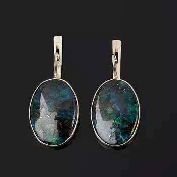 Серьги фуксит (серебро 925 пр.)