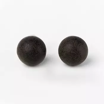 Серьги гагат матовый пуссеты (биж. сплав)