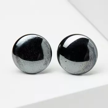 Серьги гематит (биж. сплав) пуссеты