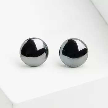 Серьги гематит пуссеты (биж. сплав)