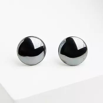 Серьги гематит пуссеты (биж. сплав)