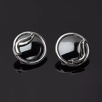 Серьги гематит (серебро 925 пр.)