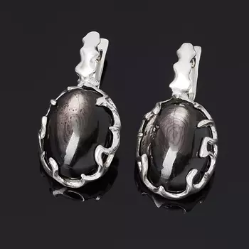 Серьги гиперстен (серебро 925 пр.)