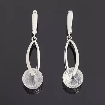 Серьги горный хрусталь (биж. сплав родир. бел.) огранка