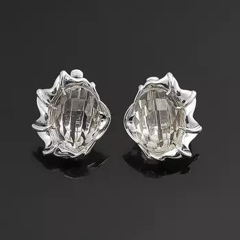 Серьги горный хрусталь огранка (серебро 925 пр.)