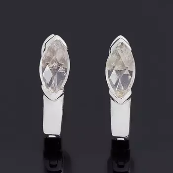 Серьги горный хрусталь (серебро 925 пр. родир. бел.) огранка