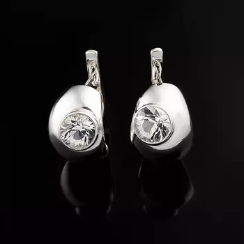 Серьги горный хрусталь (серебро 925 пр.) огранка