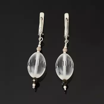 Серьги горный хрусталь (серебро 925 пр.) огранка