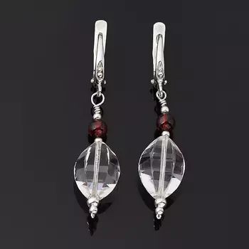 Серьги горный хрусталь (серебро 925 пр. родир. бел.)