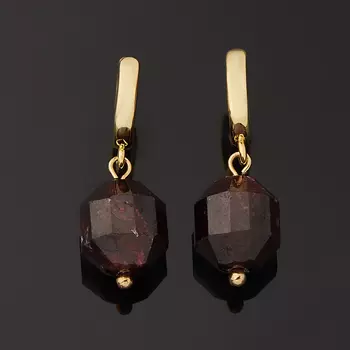 Серьги гранат альмандин (биж. сплав позолота)