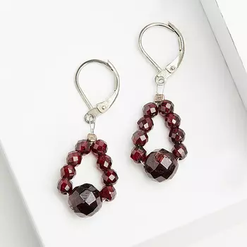 Серьги гранат альмандин огранка