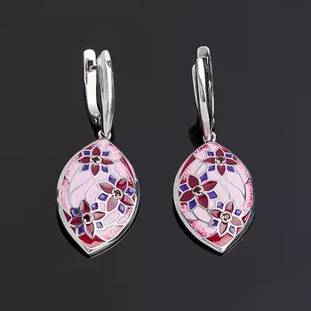 Серьги гранат альмандин огранка (серебро 925 пр.)