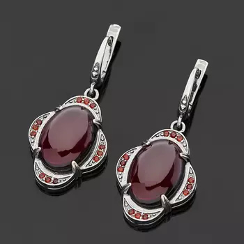 Серьги гранат альмандин (серебро 925 пр.)
