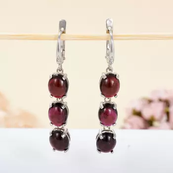 Серьги гранат альмандин (серебро 925 пр.)