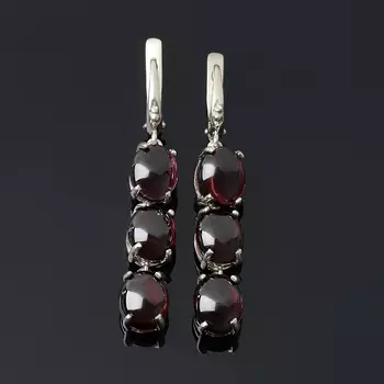 Серьги гранат альмандин (серебро 925 пр.)