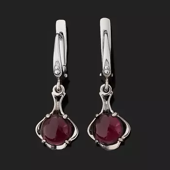 Серьги гранат родолит (серебро 925 пр.)