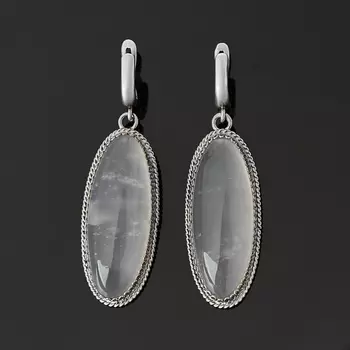 Серьги халцедон (нейзильбер)