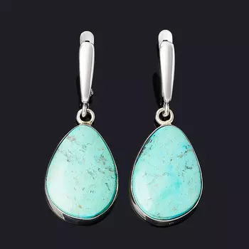 Серьги хризоколла (дублет) (нейзильбер)