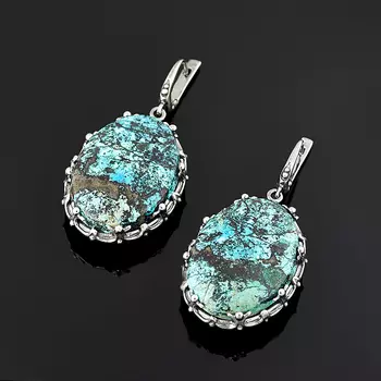 Серьги хризоколла (серебро 925 пр.)