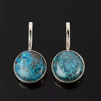 Серьги хризоколла (серебро 925 пр.)