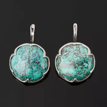Серьги хризоколла (серебро 925 пр.)